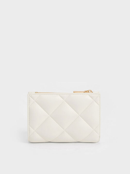 Gemma Quilted Cardholder, White, hi-res