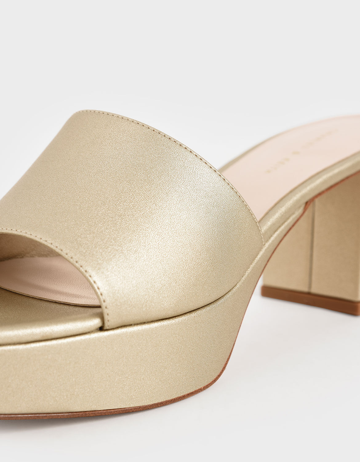 Leather heeled online platform mules