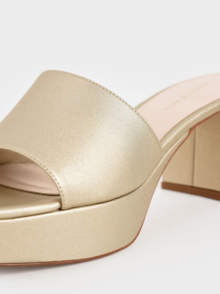 Platform Mules, Gold, hi-res