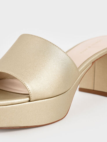 Platform Mules, Gold, hi-res