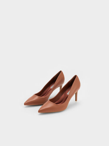Emmy Pointed-Toe Pumps, Brown, hi-res
