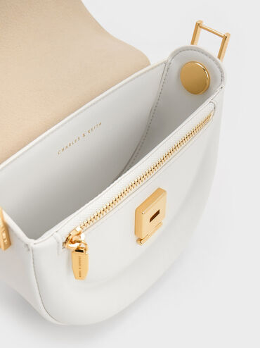 Koa Half-Moon Saddle Bag, White, hi-res