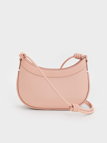 Sabine Knotted-Strap Curved Shoulder Bag, Light Pink, hi-res
