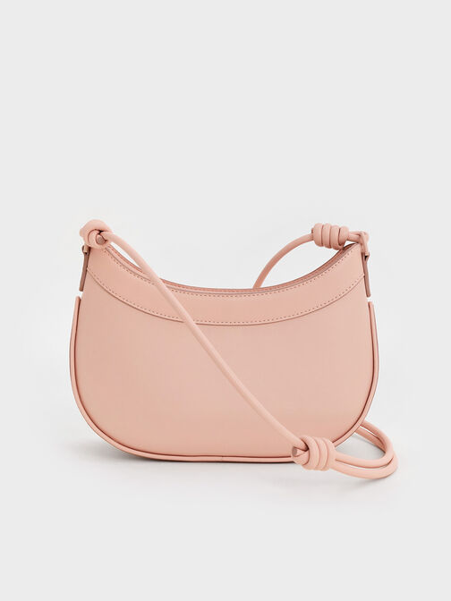 Sabine Knotted-Strap Curved Shoulder Bag, Light Pink, hi-res