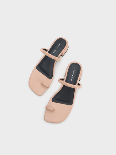 Beaded Toe-Ring Sandals, Nude, hi-res