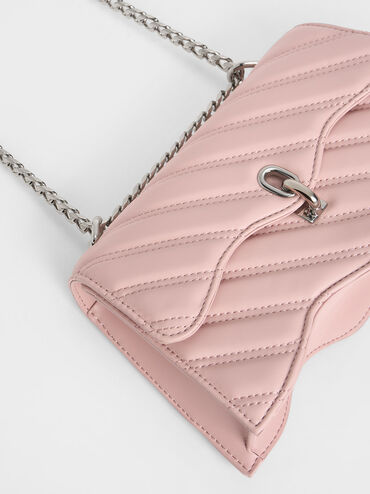 Freja Wavy Trapeze Crossbody Bag, Light Pink, hi-res