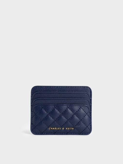 Quilted Card Holder, Navy, hi-res