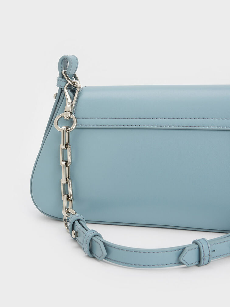 Olivia Trapeze Shoulder Bag, Slate Blue, hi-res