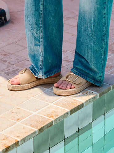 Kaida Faux Suede Buckled Espadrille Sandals, Sand2, hi-res