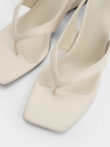 Slingback Thong Wedges, Chalk, hi-res