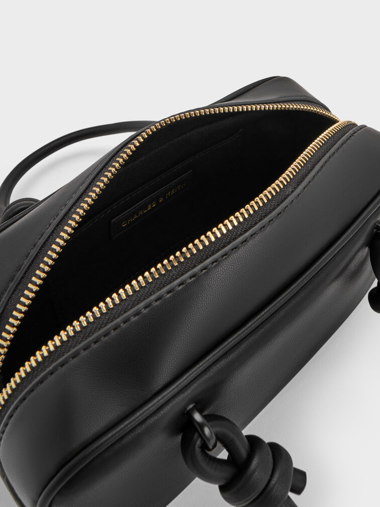 Sammie Knotted-Handle Elongated Bag, Black, hi-res