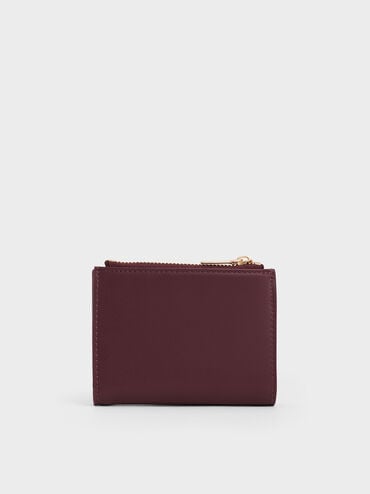 Midori Geometric Top-Zip Wallet, Wineberry Red, hi-res