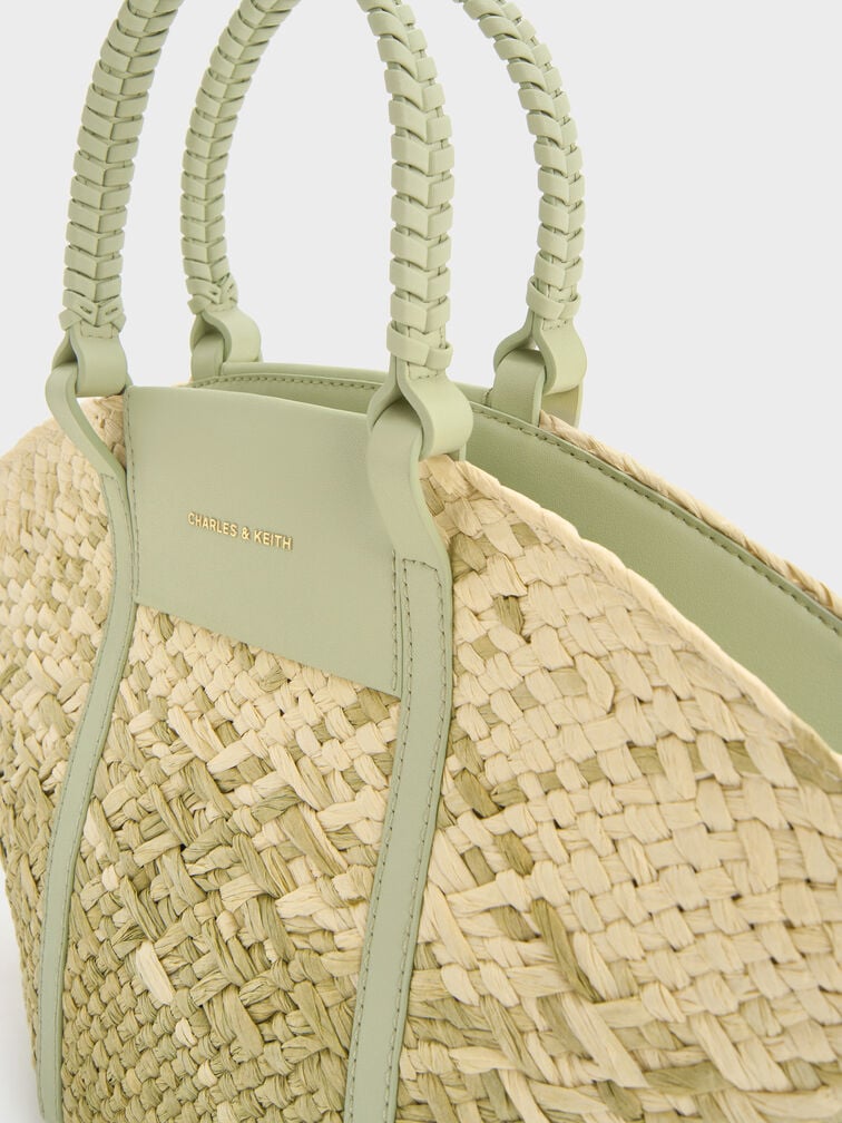 Shalia Raffia Basket Bag, Matcha Green, hi-res