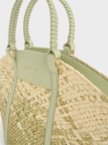 Shalia Raffia Basket Bag, Matcha Green, hi-res