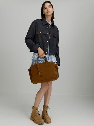 Large Ginevra Tote Bag, Pecan Brown, hi-res