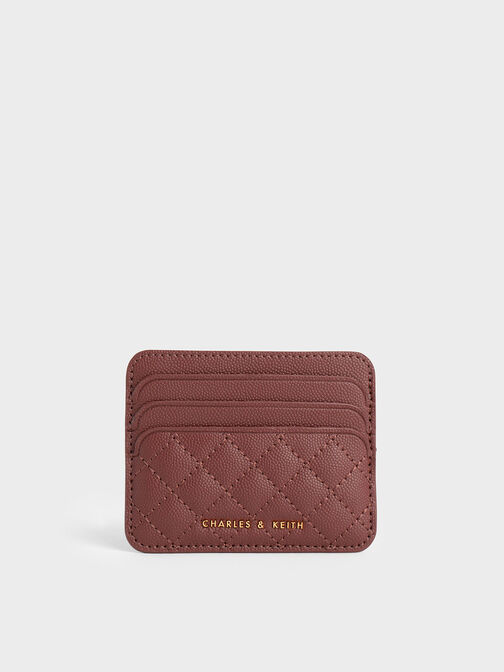 Quilted Card Holder, Chocolate, hi-res