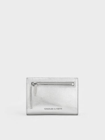 Blaise Metallic Grommet-Belt Wallet, Silver, hi-res
