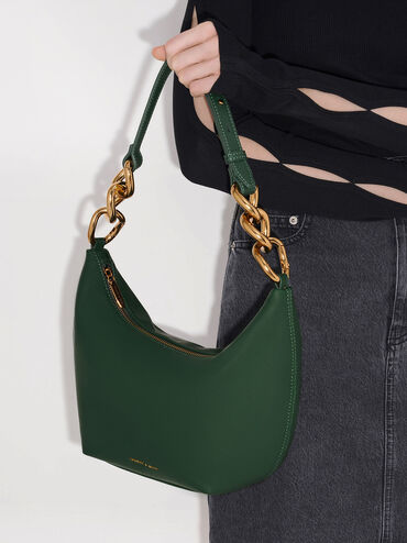 Cayce Hobo Bag, Dark Green, hi-res