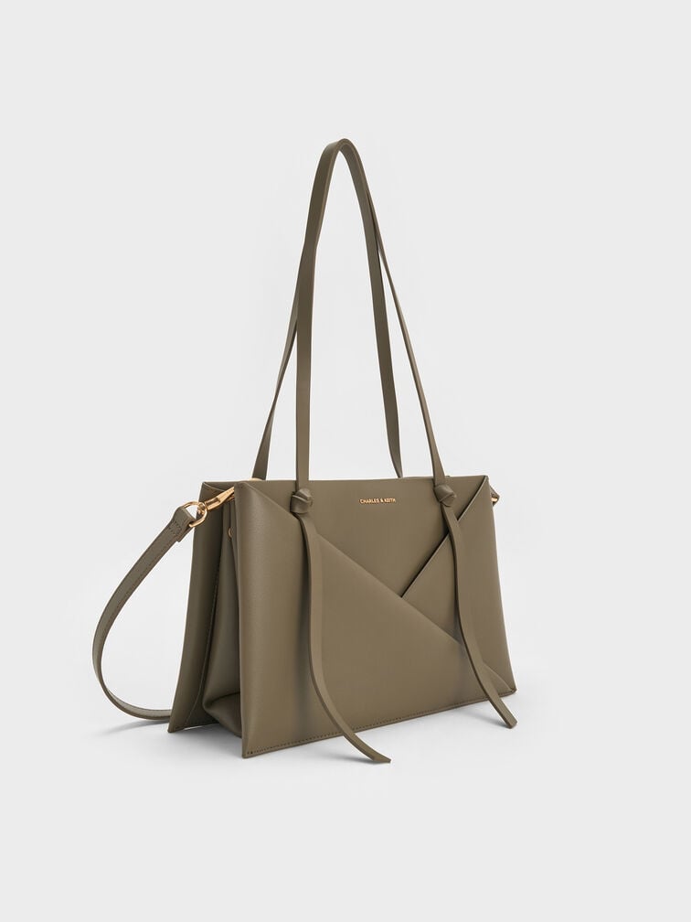 Midori Geometric Tote Bag, Deep Olive, hi-res
