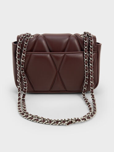 Arwen Quilted Shoulder Bag, Plum, hi-res
