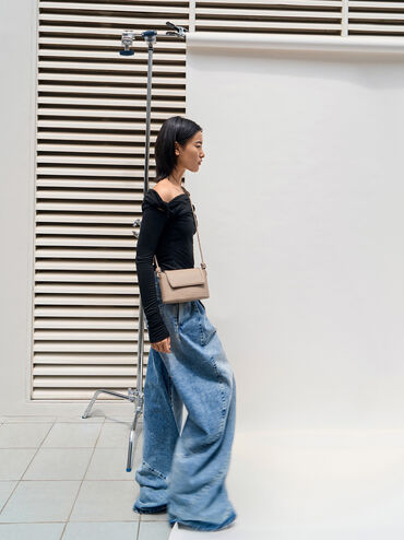 Sabine Knotted-Strap Bag, Taupe, hi-res