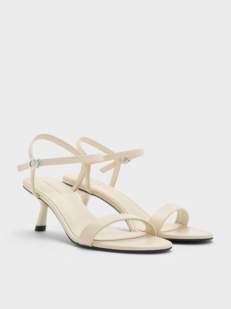 Slant-Heel Ankle-Strap Sandals, Beige, hi-res