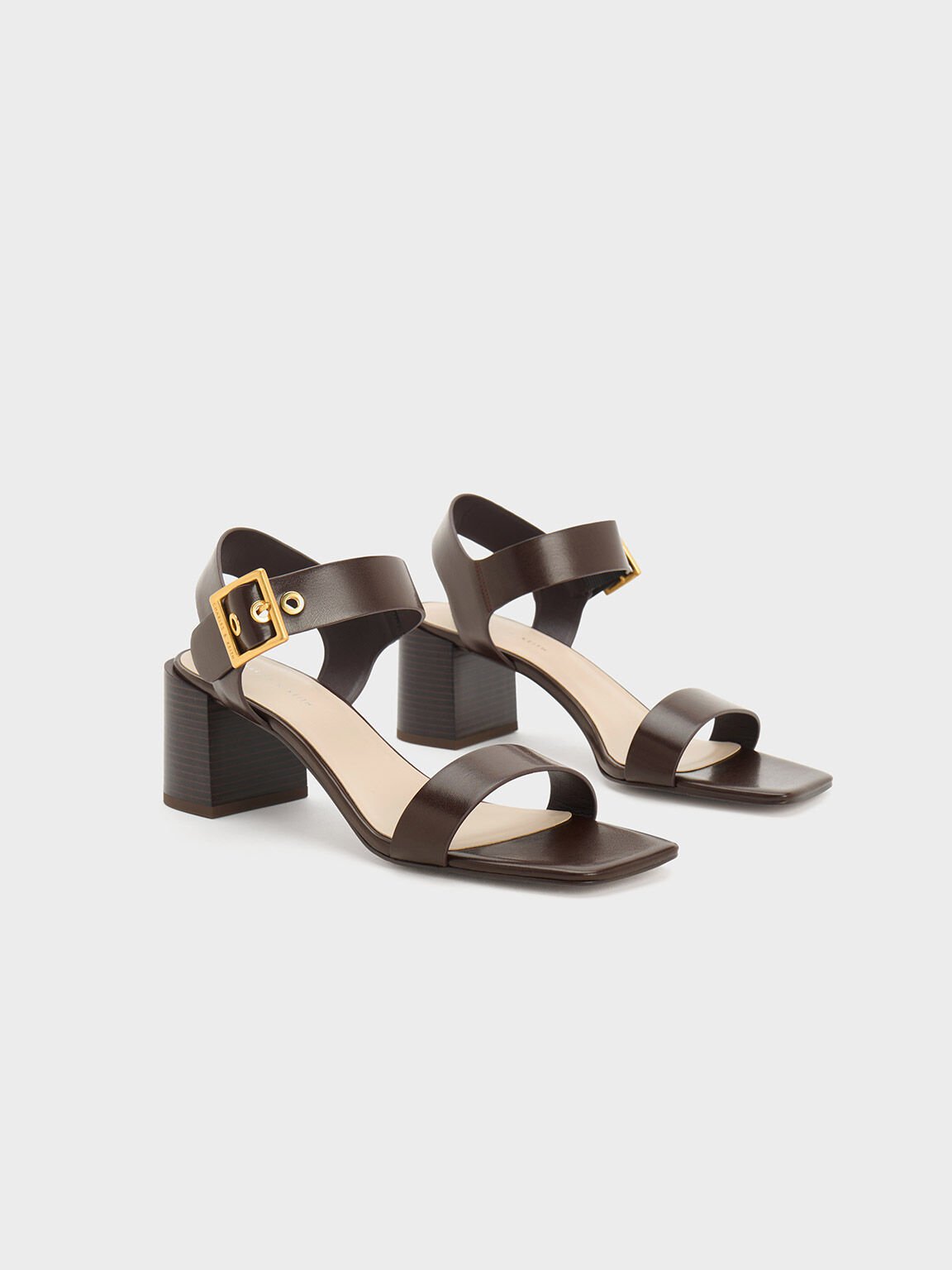 Square block shop heel sandals
