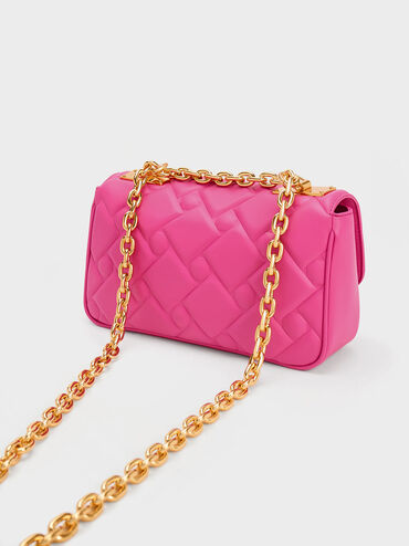 Tillie Quilted Chain Bag, Fuchsia, hi-res