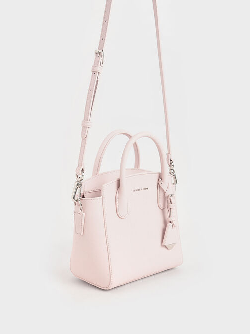 Double Handle Trapeze Tote, Light Pink, hi-res