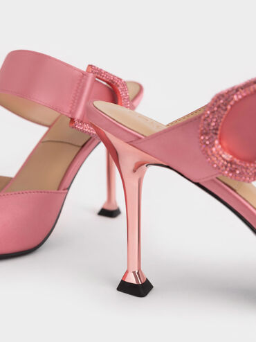 Gabine Recycled Polyester Mules, Coral Pink, hi-res