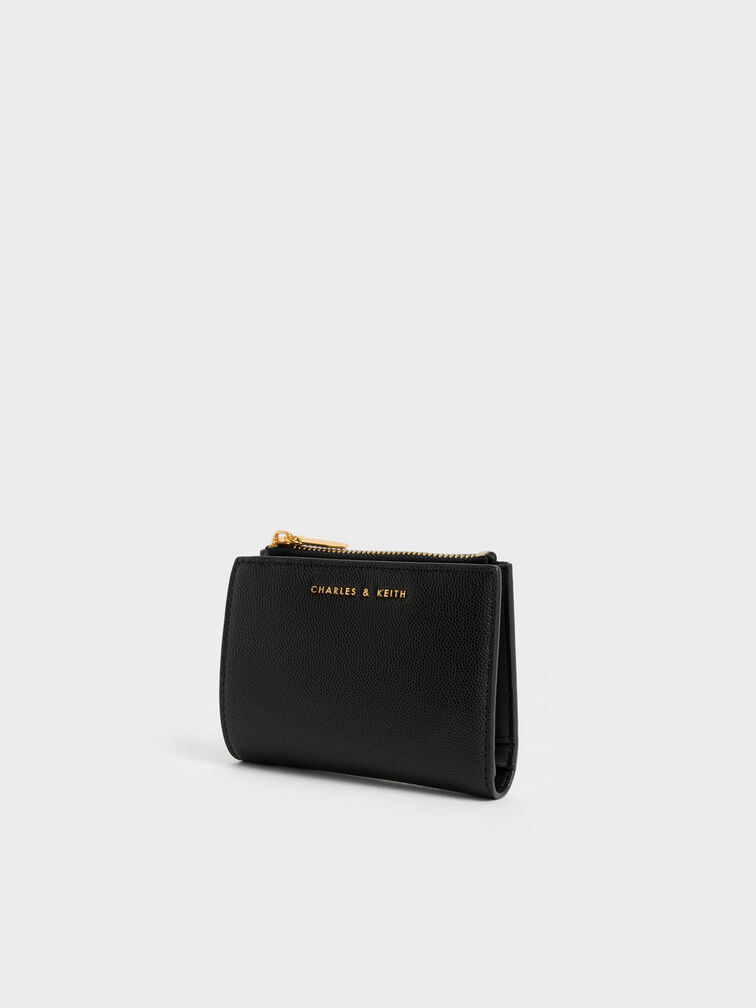 Harmonee Top Zip Small Wallet, Black, hi-res