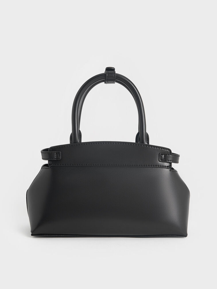 Aurelia Metallic-Accent Elongated Tote, Black, hi-res