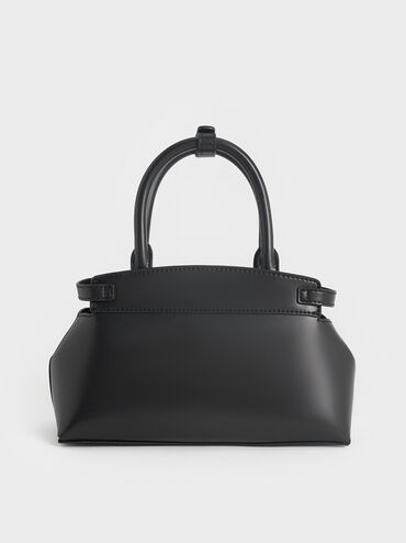 Aurelia Metallic-Accent Elongated Tote, Black, hi-res