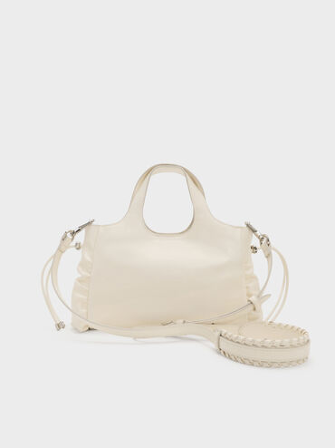 Quinby Ruched Tote Bag, Cream, hi-res