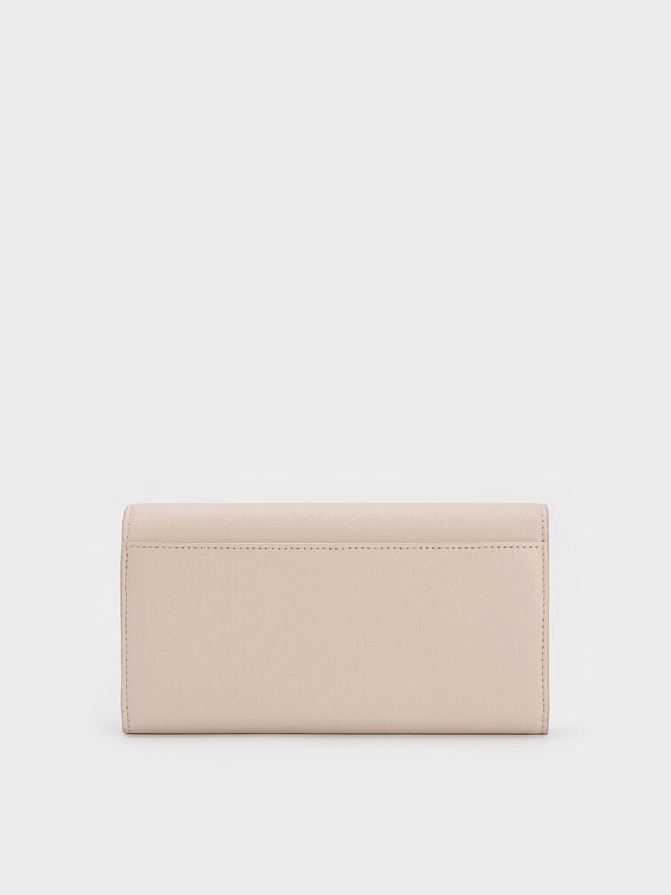 Briony Curved Flap Long Wallet, Oat, hi-res