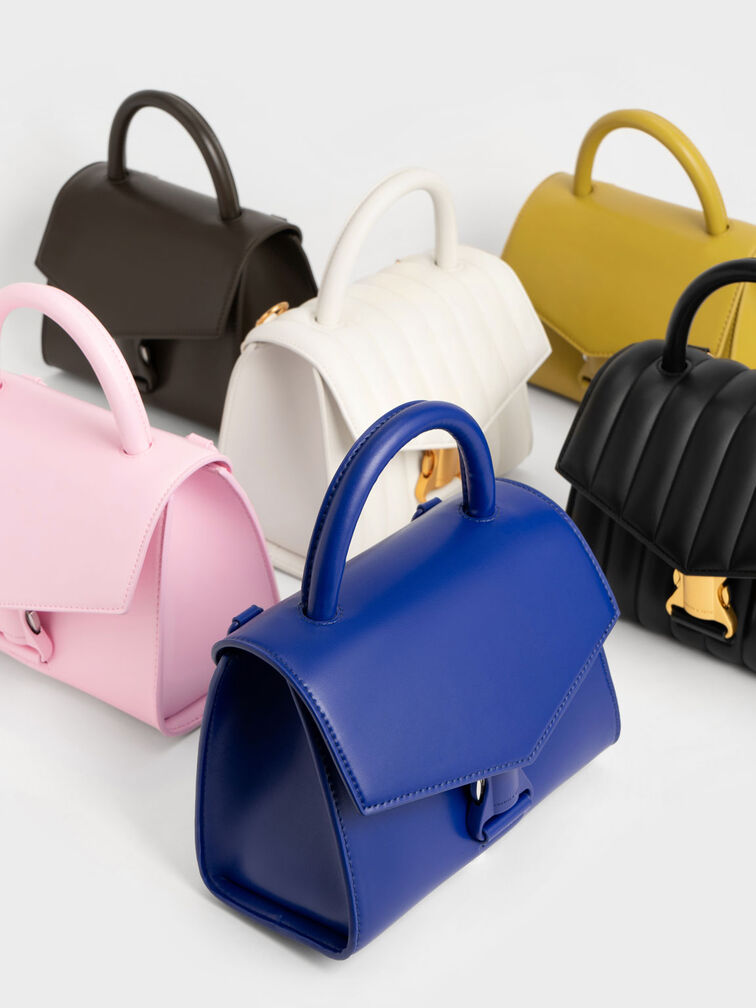 Ivy Metallic Buckle Bag, Black, hi-res