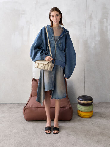 Levy Nylon Buckled Crossbody Bag, Dusted Oat, hi-res