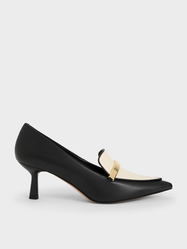 Metallic Accent Loafer Pumps, Multi, hi-res