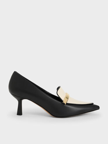 Metallic Accent Loafer Pumps, Multi, hi-res