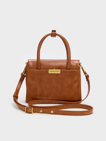 Mini Kerry Turn-Lock Tote Bag, Distressed Tan, hi-res