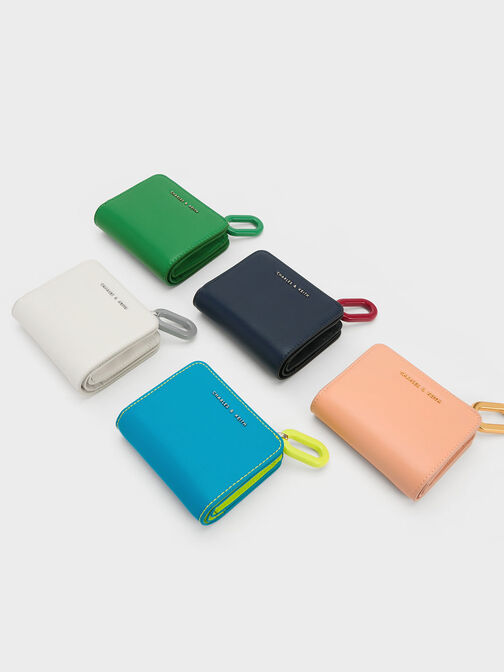 Oval Keychain Zip Wallet, Green, hi-res