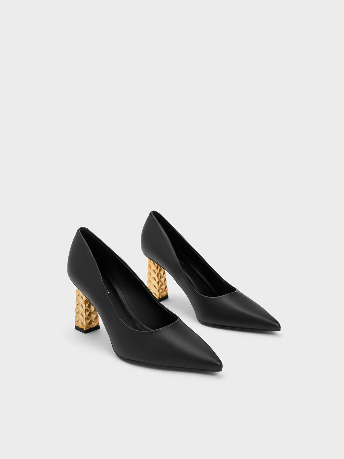 Black sales quilted heels