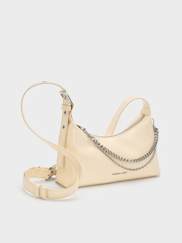 Atwood Chain-Embellished Shoulder Bag, Butter Yellow, hi-res