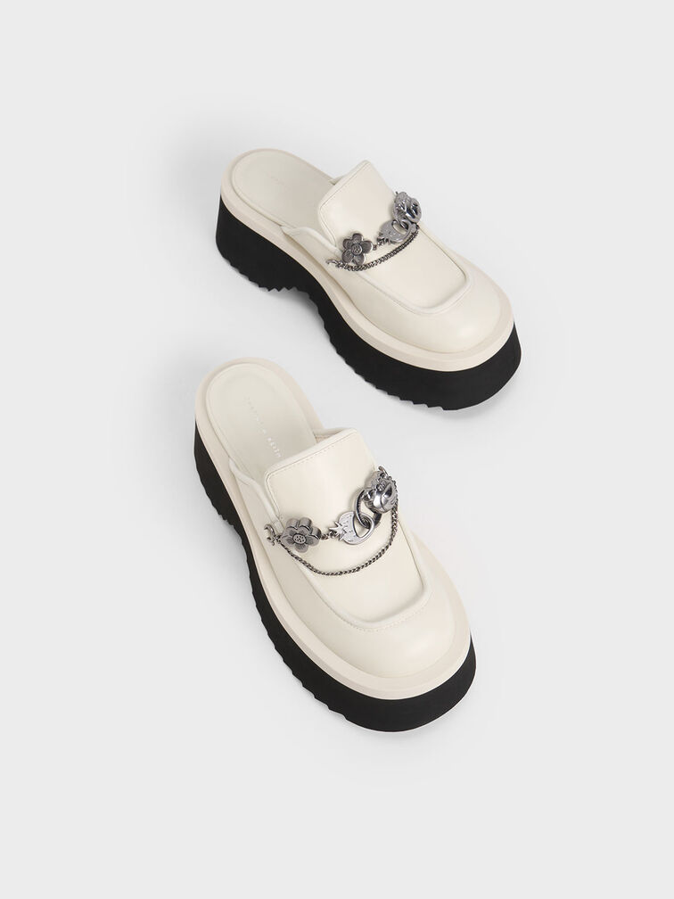 Lotso Embellished Platform Mules, Chalk, hi-res