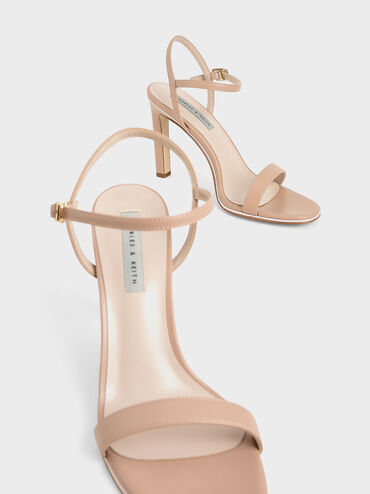Back Strap Heeled Sandals, Nude, hi-res