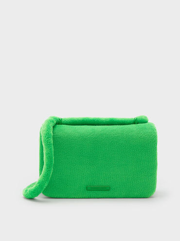 Loey Textured Crossbody Bag, Green, hi-res