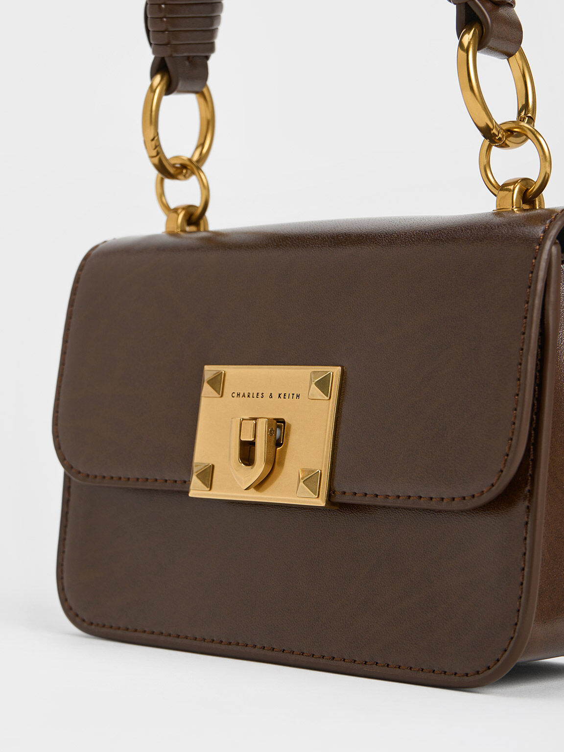 Dark Brown Raleigh Top Handle Bag CHARLES KEITH IN