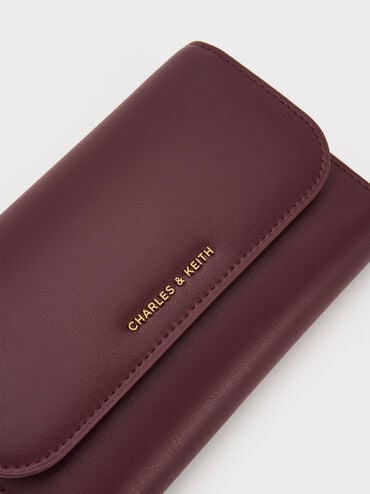 Octavia Front Flap Long Wallet, Wineberry Red, hi-res