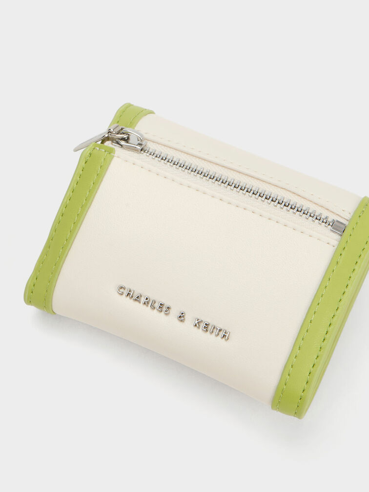 Alouette Contrast Trim Small Wallet, Cream, hi-res