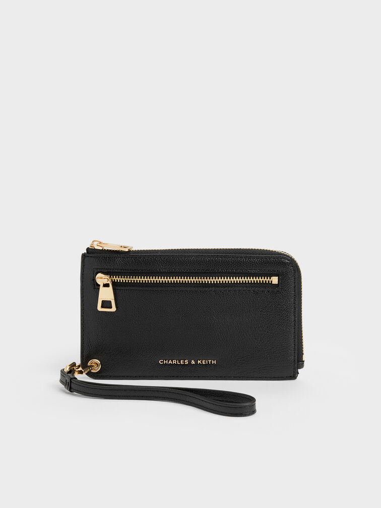 Lillith Zip-Around Wristlet, Black, hi-res
